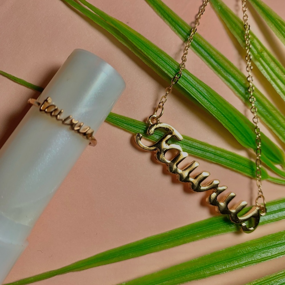 Taurus Zodiac sign necklace and ring set